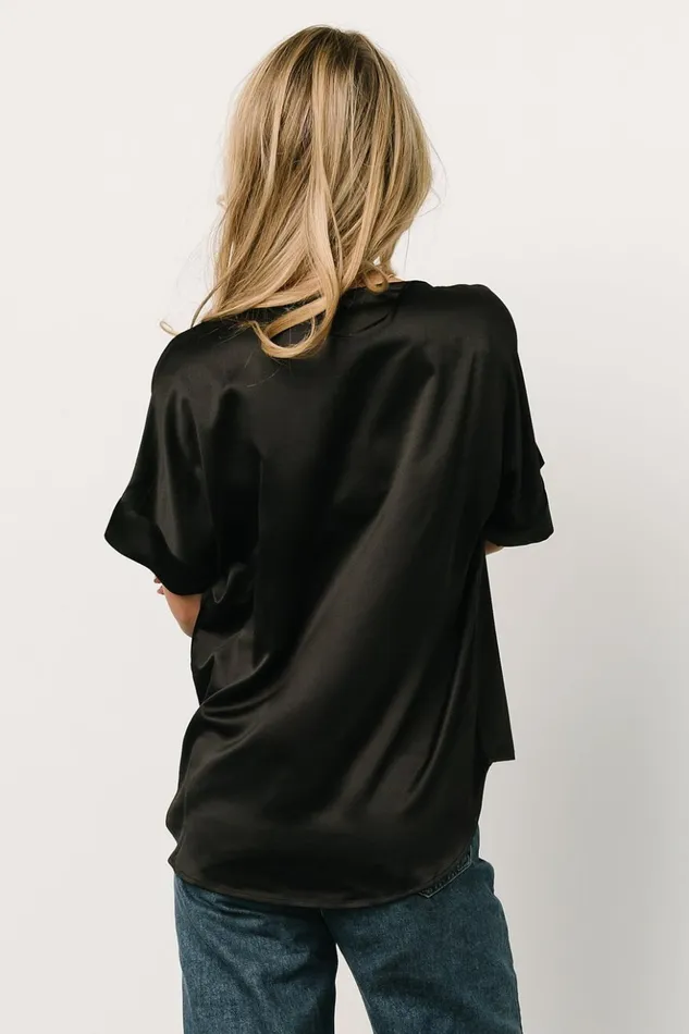 Baltic Born Blouses and Shirts Rory Satin Top Black 8211 Women Baltic Born Blouses and Shirts Rory Satin Top Black 8211 Women