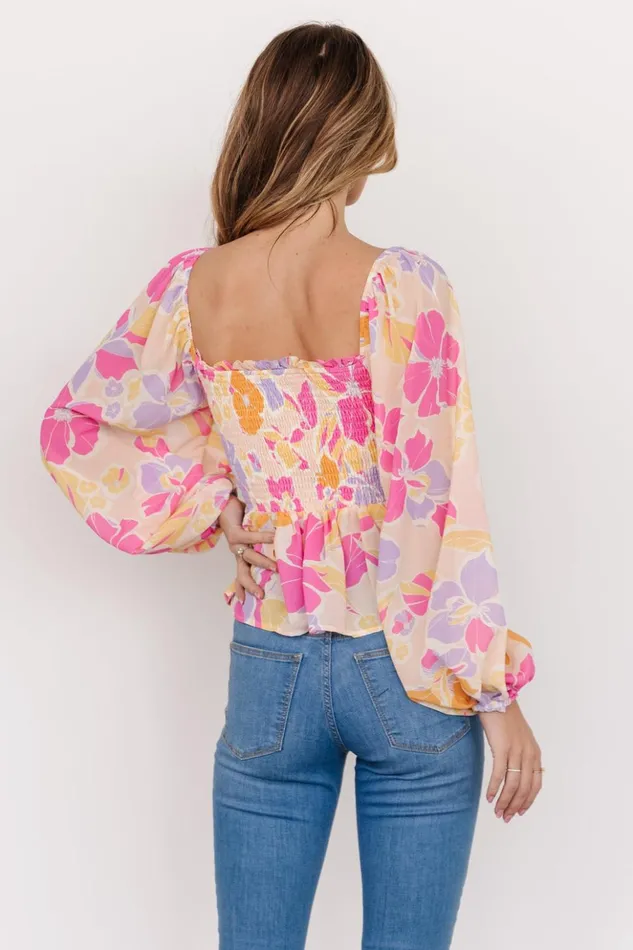 Baltic Born Blouses and Shirts Sally Smocked Top Pink Multi 8211 Women Baltic Born Blouses and Shirts Sally Smocked Top Pink Multi 8211 Women