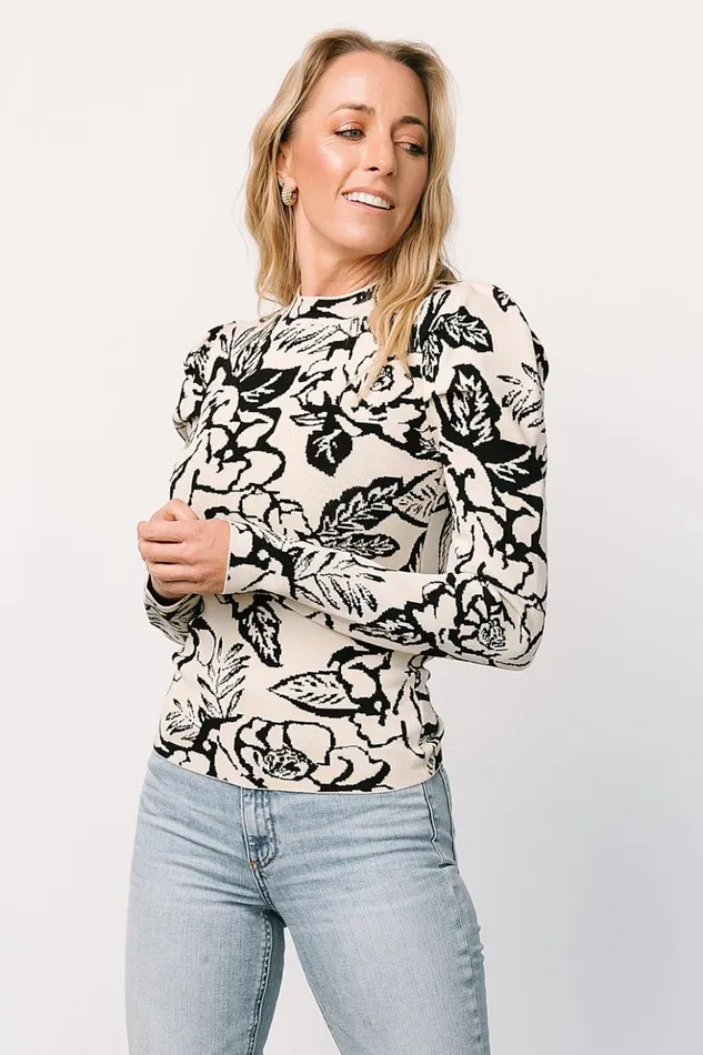 Baltic Born Blouses and Shirts Sebastian Sweater Black Multi 8211 Women Baltic Born Blouses and Shirts Sebastian Sweater Black Multi 8211 Women