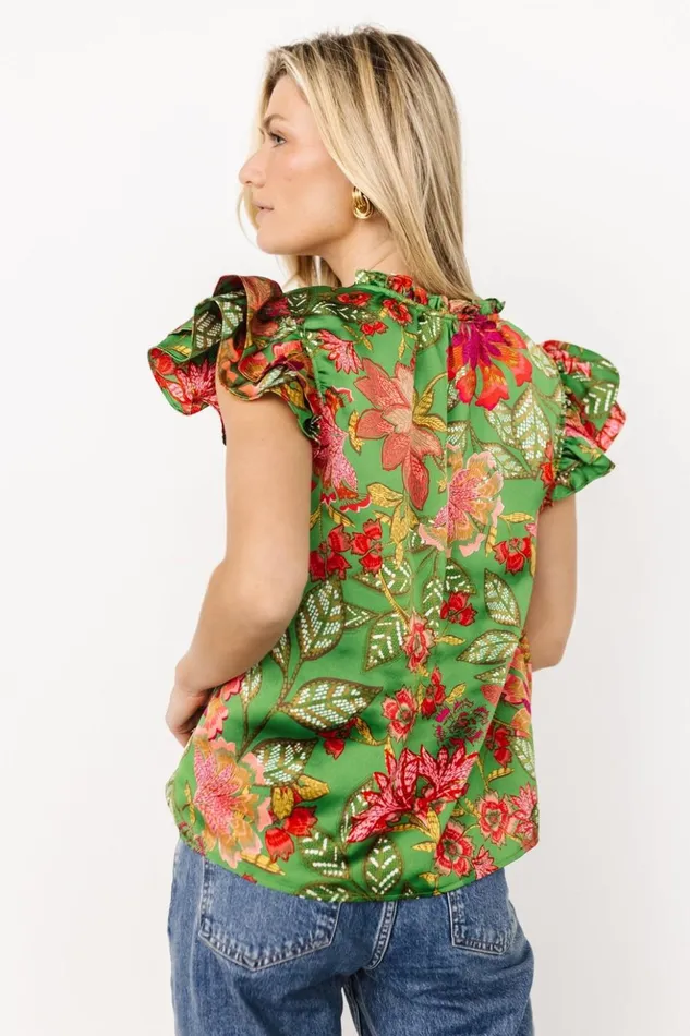 Baltic Born Blouses and Shirts Skyler Ruffle Top Green Multi 8211 Women Baltic Born Blouses and Shirts Skyler Ruffle Top Green Multi 8211 Women