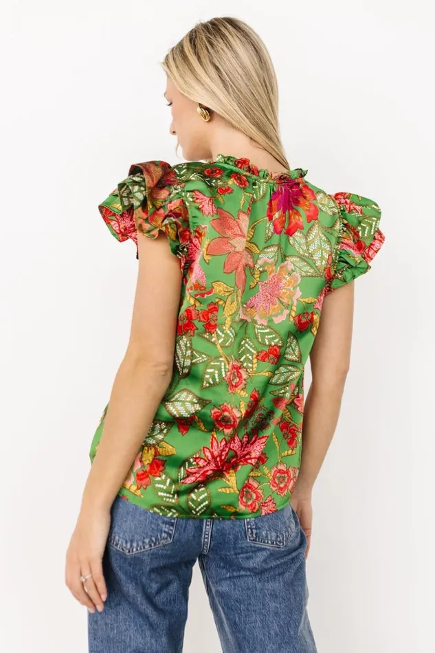 Baltic Born Blouses and Shirts Skyler Ruffle Top Green Multi 8211 Women Baltic Born Blouses and Shirts Skyler Ruffle Top Green Multi 8211 Women