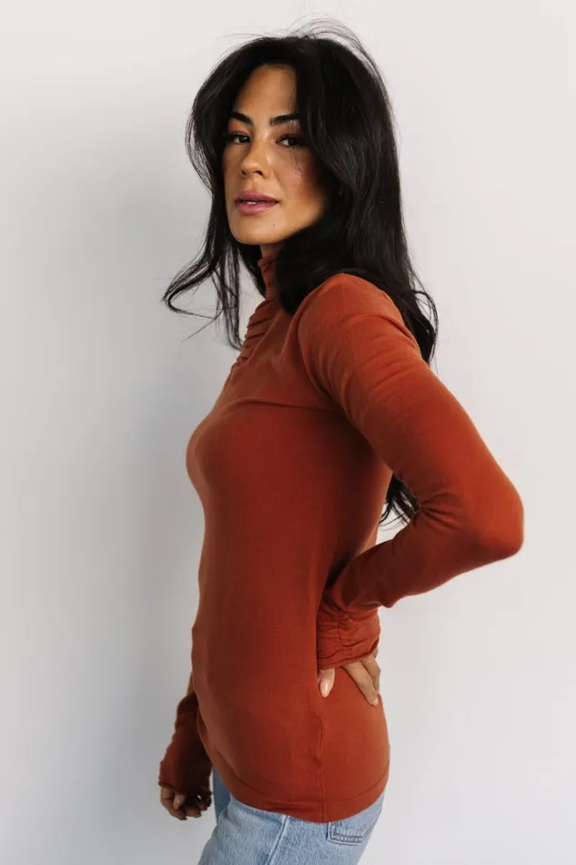 Baltic Born Blouses and Shirts Slater Mock Neck Top Rust 8211 Women Baltic Born Blouses and Shirts Slater Mock Neck Top Rust 8211 Women