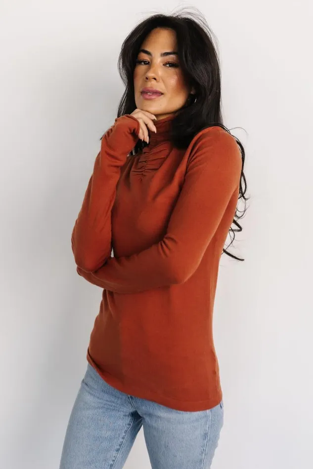Baltic Born Blouses and Shirts Slater Mock Neck Top Rust 8211 Women Baltic Born Blouses and Shirts Slater Mock Neck Top Rust 8211 Women