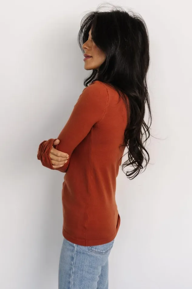 Baltic Born Blouses and Shirts Slater Mock Neck Top Rust 8211 Women Baltic Born Blouses and Shirts Slater Mock Neck Top Rust 8211 Women