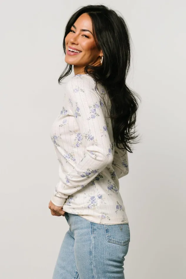 Baltic Born Blouses and Shirts Suzanne Henley Top Periwinkle Floral 8211 Women Baltic Born Blouses and Shirts Suzanne Henley Top Periwinkle Floral 8211 Women