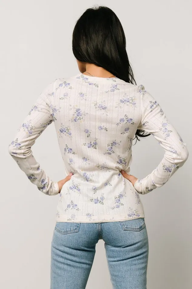 Baltic Born Blouses and Shirts Suzanne Henley Top Periwinkle Floral 8211 Women Baltic Born Blouses and Shirts Suzanne Henley Top Periwinkle Floral 8211 Women