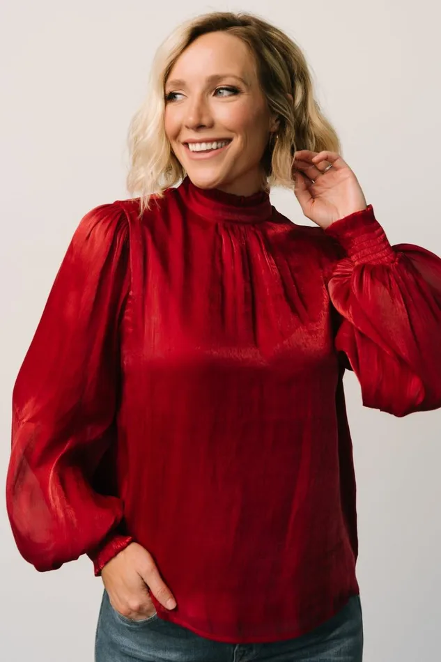 Baltic Born Blouses and Shirts Willa Shimmer Top Wine 8211 Women Baltic Born Blouses and Shirts Willa Shimmer Top Wine 8211 Women