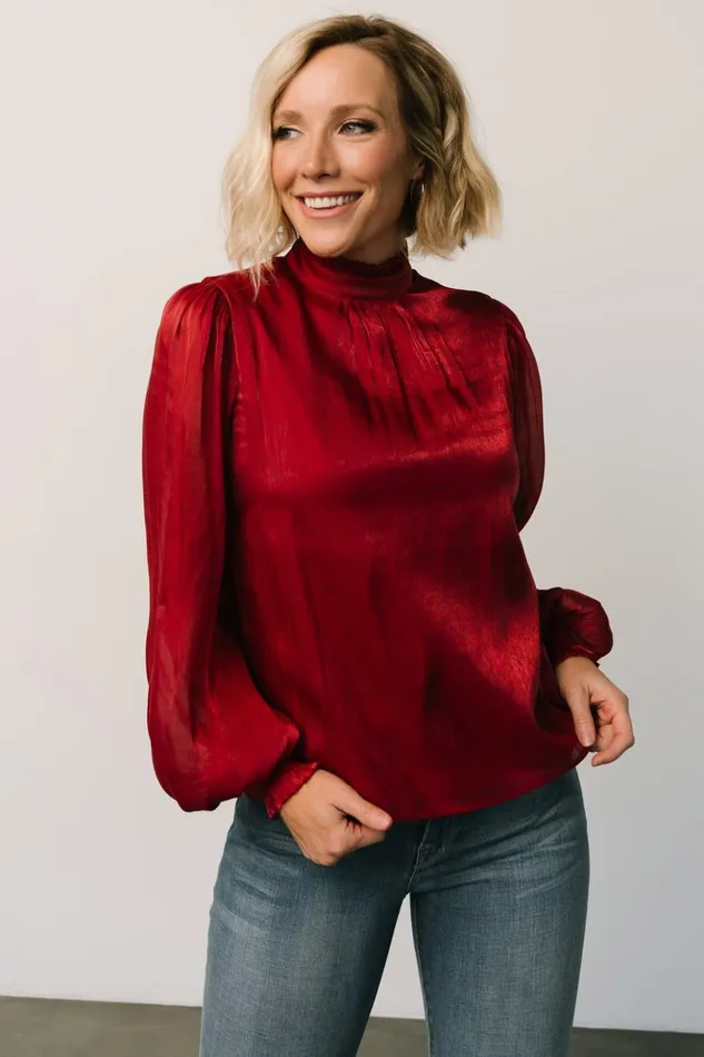 Baltic Born Blouses and Shirts Willa Shimmer Top Wine 8211 Women Baltic Born Blouses and Shirts Willa Shimmer Top Wine 8211 Women