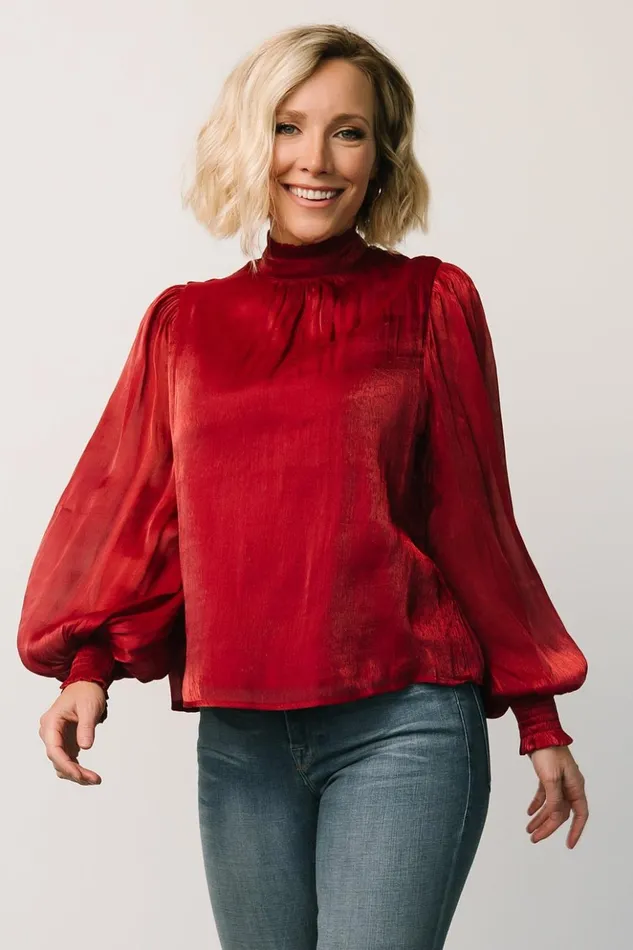 Baltic Born Blouses and Shirts Willa Shimmer Top Wine 8211 Women Baltic Born Blouses and Shirts Willa Shimmer Top Wine 8211 Women