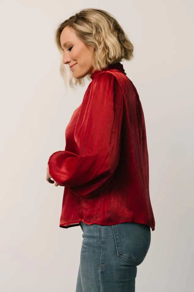 Baltic Born Blouses and Shirts Willa Shimmer Top Wine 8211 Women Baltic Born Blouses and Shirts Willa Shimmer Top Wine 8211 Women