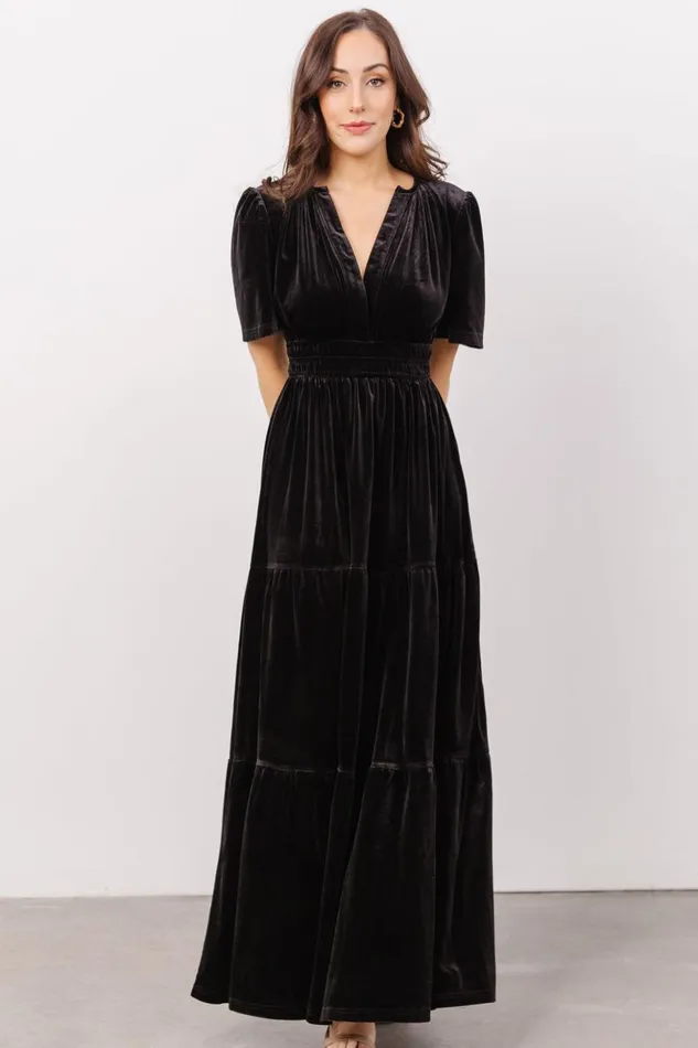 Baltic Born Bump Friendly Artemis Velvet Maxi Dress Black 8211 Women