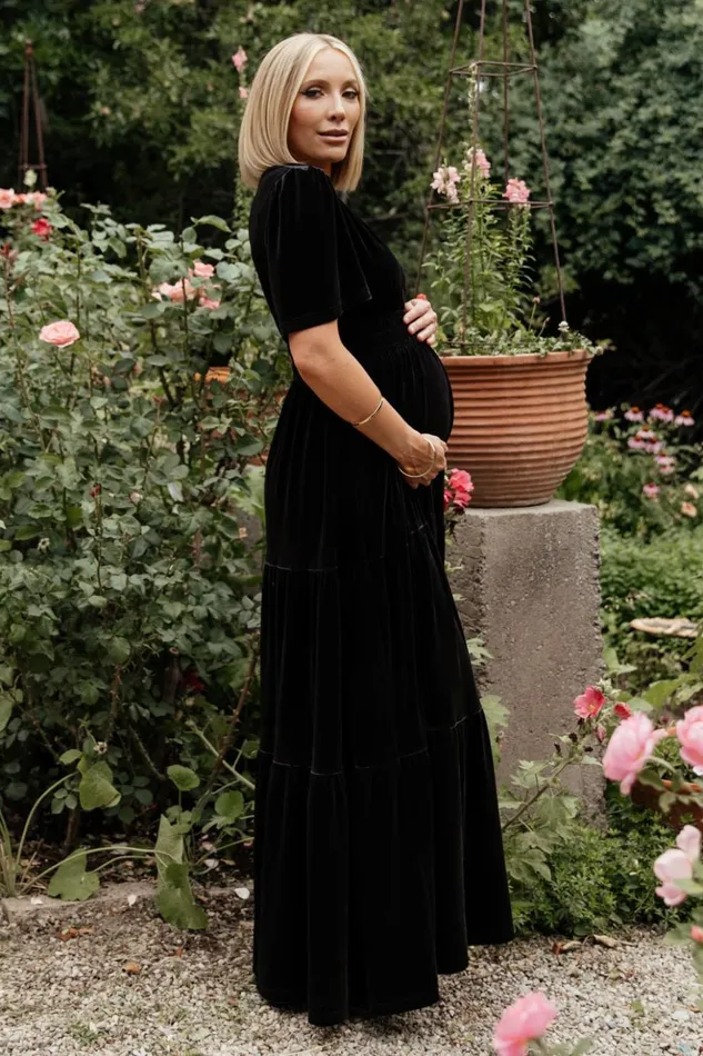Baltic Born Bump Friendly Artemis Velvet Maxi Dress Black 8211 Women Baltic Born Bump Friendly Artemis Velvet Maxi Dress Black 8211 Women