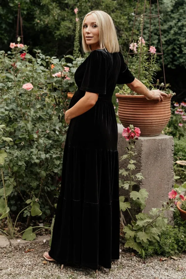 Baltic Born Bump Friendly Artemis Velvet Maxi Dress Black 8211 Women Baltic Born Bump Friendly Artemis Velvet Maxi Dress Black 8211 Women