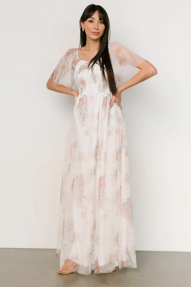 Baltic Born Bump Friendly Cassandra Tulle Maxi Dress White Multi 8211 Women Baltic Born Bump Friendly Cassandra Tulle Maxi Dress White Multi 8211 Women