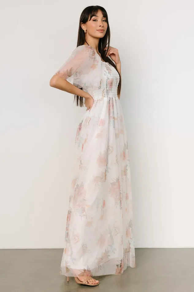 Baltic Born Bump Friendly Cassandra Tulle Maxi Dress White Multi 8211 Women Baltic Born Bump Friendly Cassandra Tulle Maxi Dress White Multi 8211 Women
