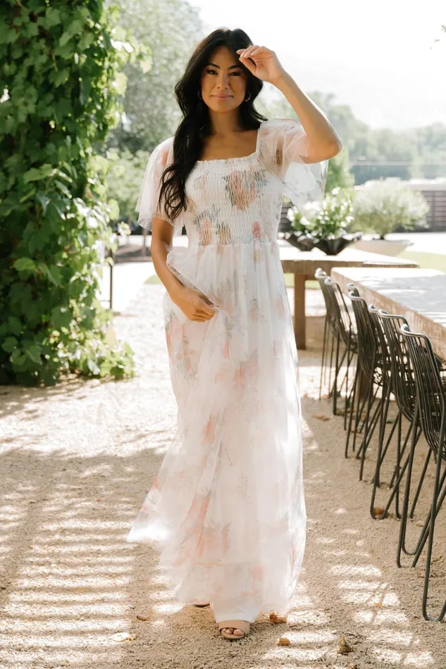 Baltic Born Bump Friendly Cassandra Tulle Maxi Dress White Multi 8211 Women Baltic Born Bump Friendly Cassandra Tulle Maxi Dress White Multi 8211 Women