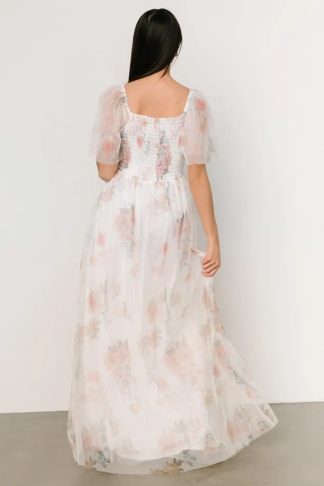 Baltic Born Bump Friendly Cassandra Tulle Maxi Dress White Multi 8211 Women Baltic Born Bump Friendly Cassandra Tulle Maxi Dress White Multi 8211 Women