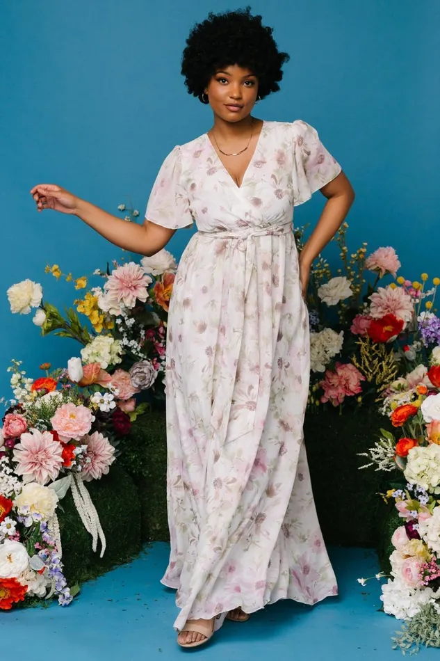 Baltic Born Bump Friendly Enya Maxi Dress White Lilac Floral 8211 Women Baltic Born Bump Friendly Enya Maxi Dress White Lilac Floral 8211 Women