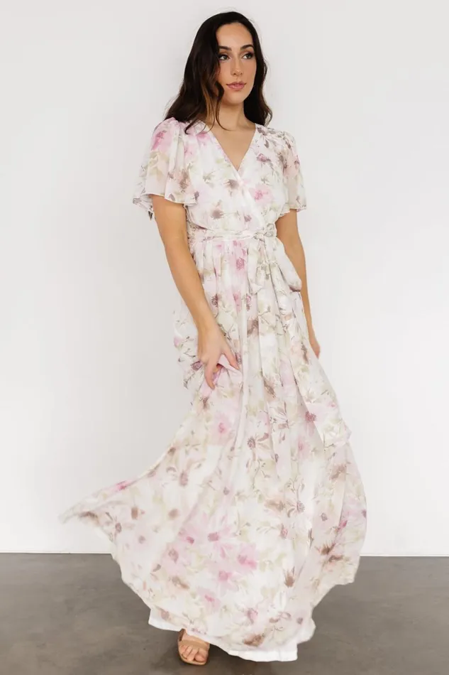 Baltic Born Bump Friendly Enya Maxi Dress White Lilac Floral 8211 Women Baltic Born Bump Friendly Enya Maxi Dress White Lilac Floral 8211 Women