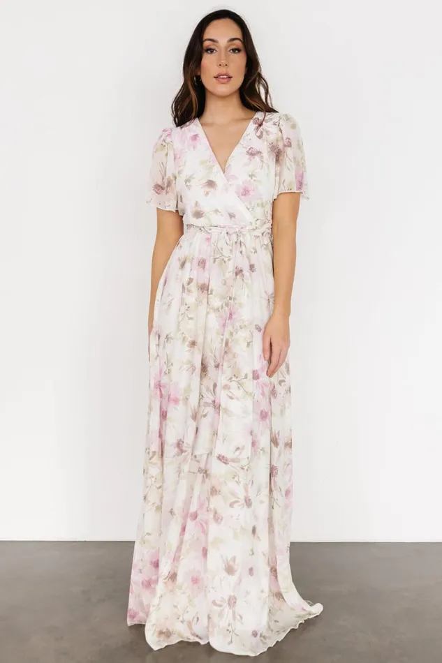 Baltic Born Bump Friendly Enya Maxi Dress White Lilac Floral 8211 Women Baltic Born Bump Friendly Enya Maxi Dress White Lilac Floral 8211 Women
