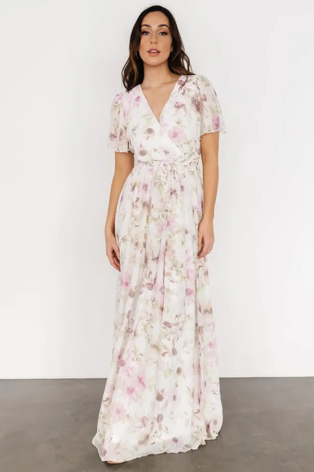 Baltic Born Bump Friendly Enya Maxi Dress White Lilac Floral 8211 Women Baltic Born Bump Friendly Enya Maxi Dress White Lilac Floral 8211 Women