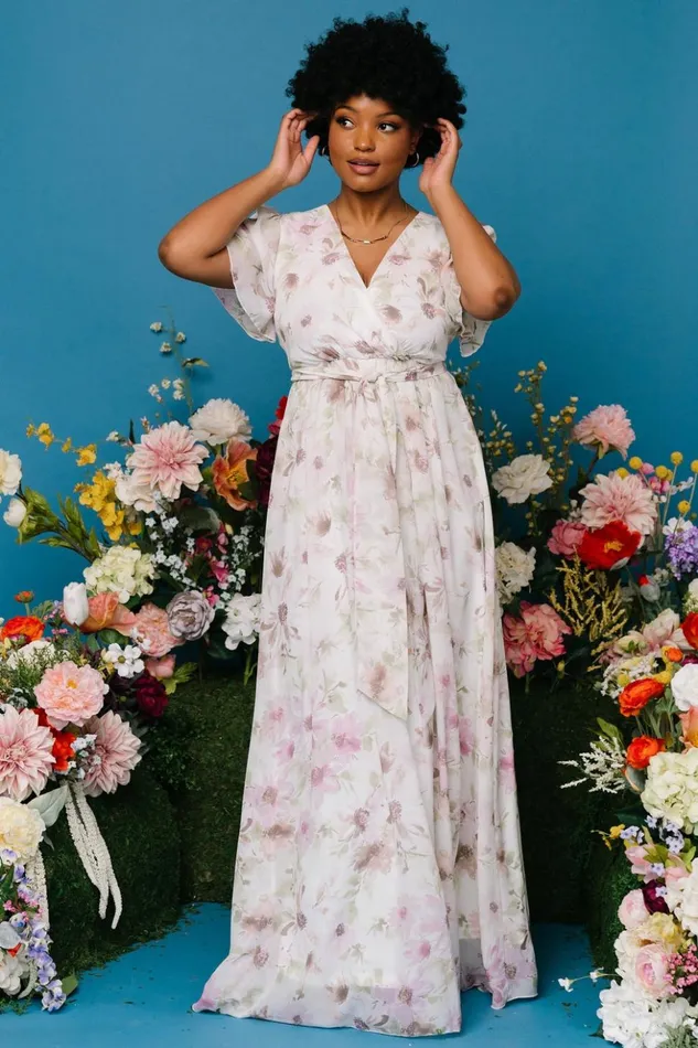 Baltic Born Bump Friendly Enya Maxi Dress White Lilac Floral 8211 Women Baltic Born Bump Friendly Enya Maxi Dress White Lilac Floral 8211 Women