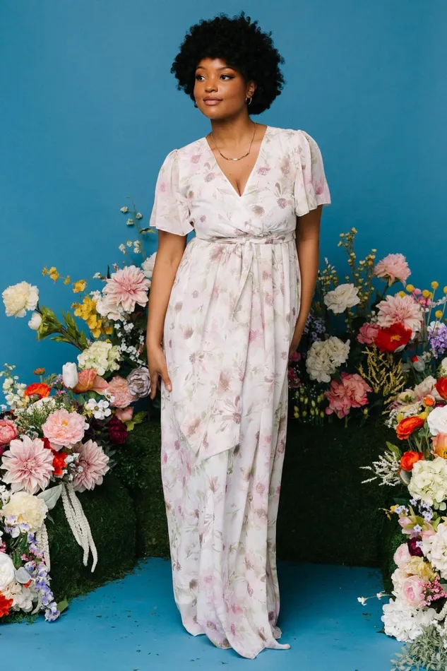 Baltic Born Bump Friendly Enya Maxi Dress White Lilac Floral 8211 Women Baltic Born Bump Friendly Enya Maxi Dress White Lilac Floral 8211 Women
