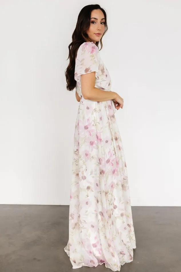 Baltic Born Bump Friendly Enya Maxi Dress White Lilac Floral 8211 Women Baltic Born Bump Friendly Enya Maxi Dress White Lilac Floral 8211 Women