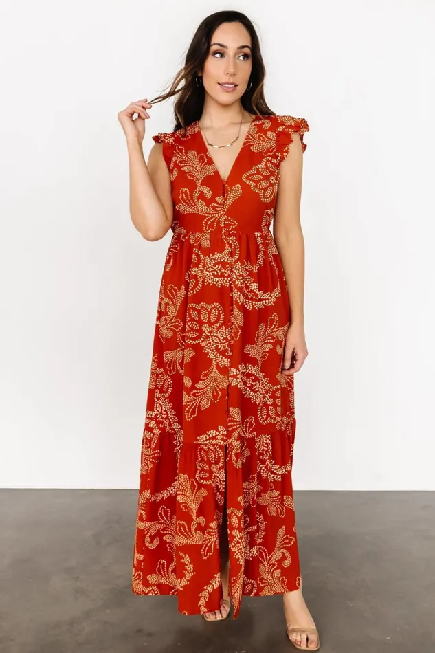 Baltic Born Bump Friendly Ginger Button Down Maxi Dress Rust Ivory 8211 Women Baltic Born Bump Friendly Ginger Button Down Maxi Dress Rust Ivory 8211 Women