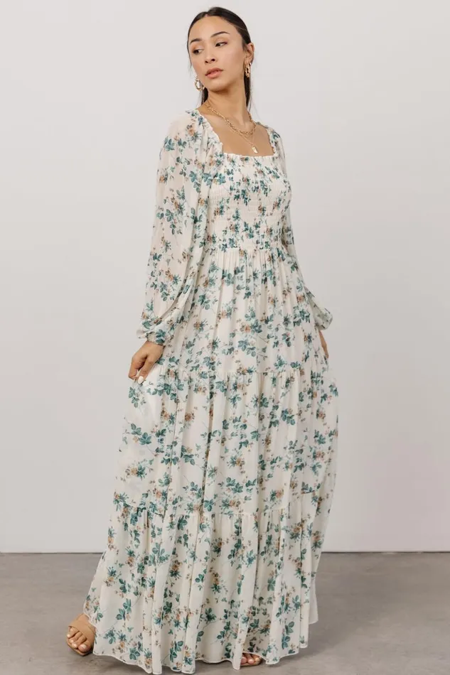 Baltic Born Bump Friendly Isabela Smocked Maxi Dress Ivory Topaz Floral 8211 Women Baltic Born Bump Friendly Isabela Smocked Maxi Dress Ivory Topaz Floral 8211 Women
