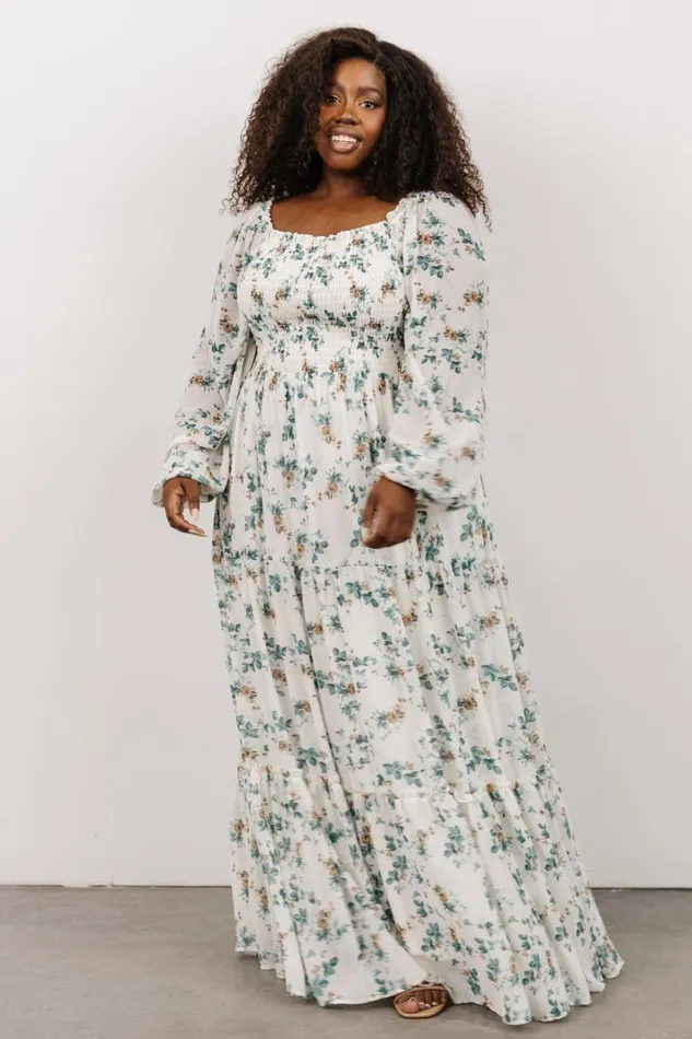 Baltic Born Bump Friendly Isabela Smocked Maxi Dress Ivory Topaz Floral 8211 Women Baltic Born Bump Friendly Isabela Smocked Maxi Dress Ivory Topaz Floral 8211 Women