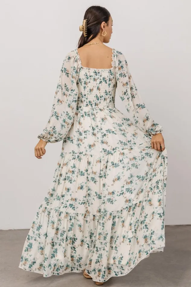 Baltic Born Bump Friendly Isabela Smocked Maxi Dress Ivory Topaz Floral 8211 Women Baltic Born Bump Friendly Isabela Smocked Maxi Dress Ivory Topaz Floral 8211 Women