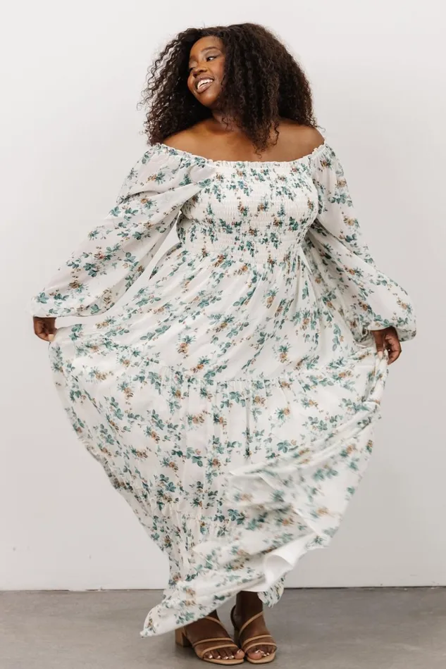 Baltic Born Bump Friendly Isabela Smocked Maxi Dress Ivory Topaz Floral 8211 Women Baltic Born Bump Friendly Isabela Smocked Maxi Dress Ivory Topaz Floral 8211 Women