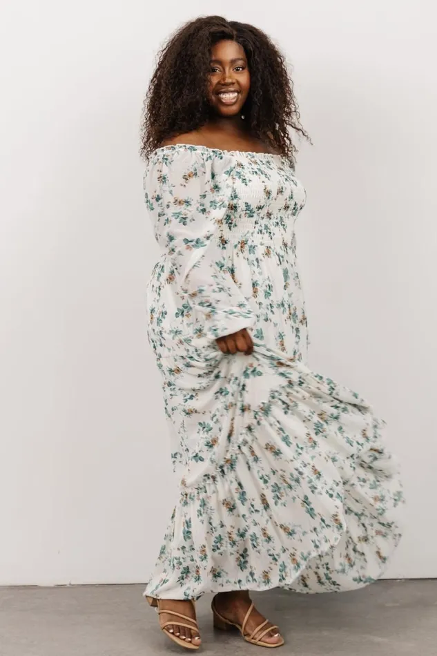 Baltic Born Bump Friendly Isabela Smocked Maxi Dress Ivory Topaz Floral 8211 Women Baltic Born Bump Friendly Isabela Smocked Maxi Dress Ivory Topaz Floral 8211 Women