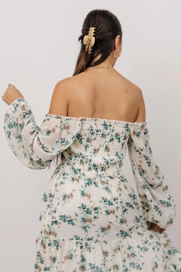 Baltic Born Bump Friendly Isabela Smocked Maxi Dress Ivory Topaz Floral 8211 Women Baltic Born Bump Friendly Isabela Smocked Maxi Dress Ivory Topaz Floral 8211 Women