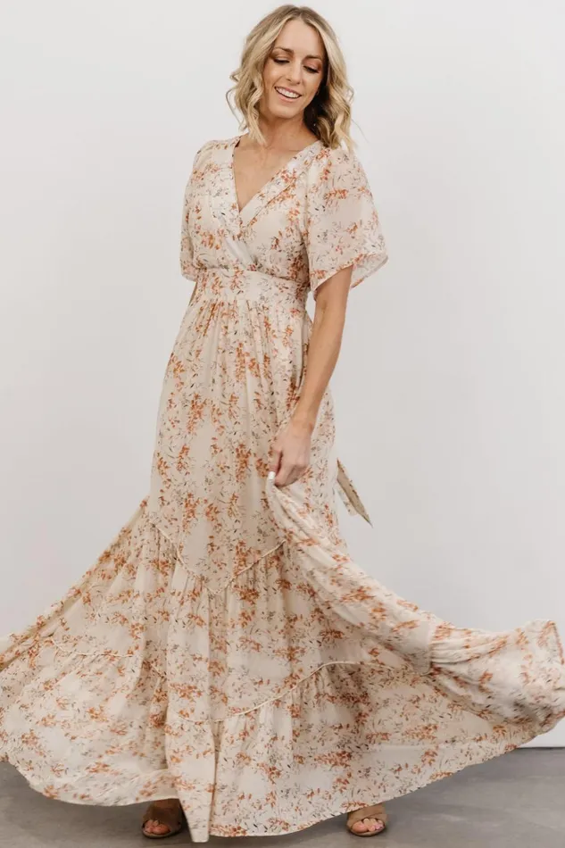 Baltic Born Bump Friendly Katherine Maxi Dress Cream Rust Floral 8211 Women Baltic Born Bump Friendly Katherine Maxi Dress Cream Rust Floral 8211 Women