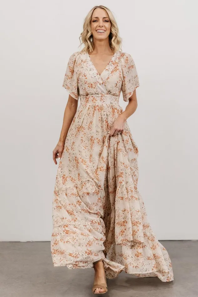 Baltic Born Bump Friendly Katherine Maxi Dress Cream Rust Floral 8211 Women Baltic Born Bump Friendly Katherine Maxi Dress Cream Rust Floral 8211 Women
