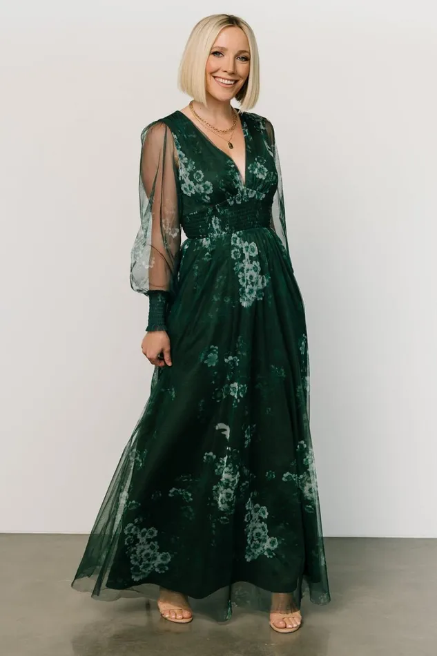 Baltic Born Bump Friendly Layla Tulle Maxi Dress Dark Green Multi 8211 Women Baltic Born Bump Friendly Layla Tulle Maxi Dress Dark Green Multi 8211 Women