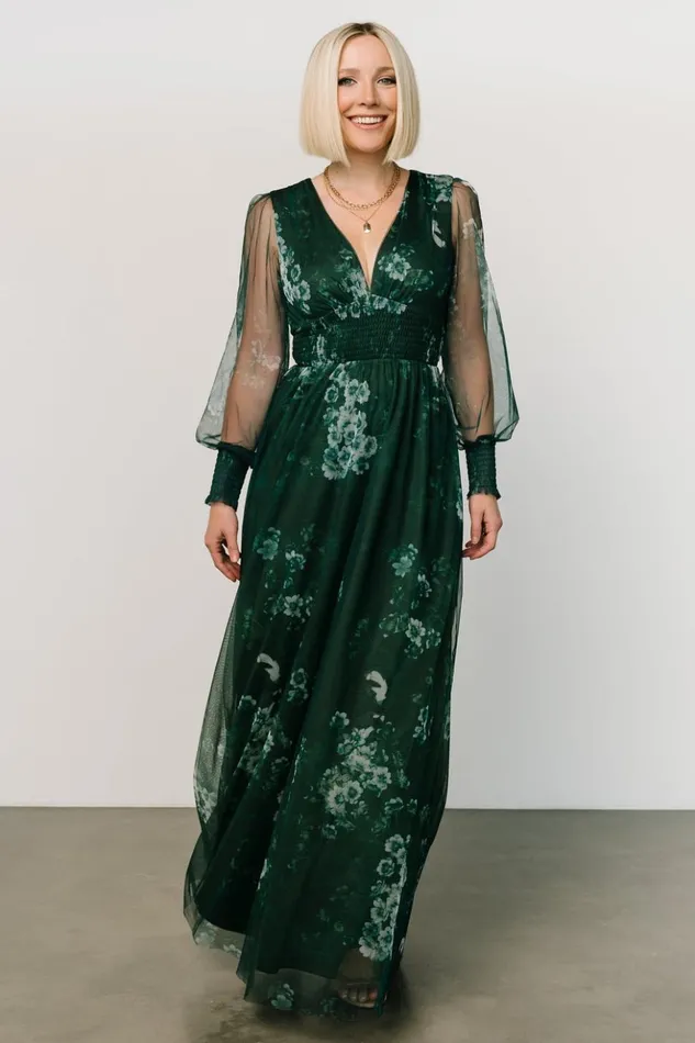 Baltic Born Bump Friendly Layla Tulle Maxi Dress Dark Green Multi 8211 Women Baltic Born Bump Friendly Layla Tulle Maxi Dress Dark Green Multi 8211 Women