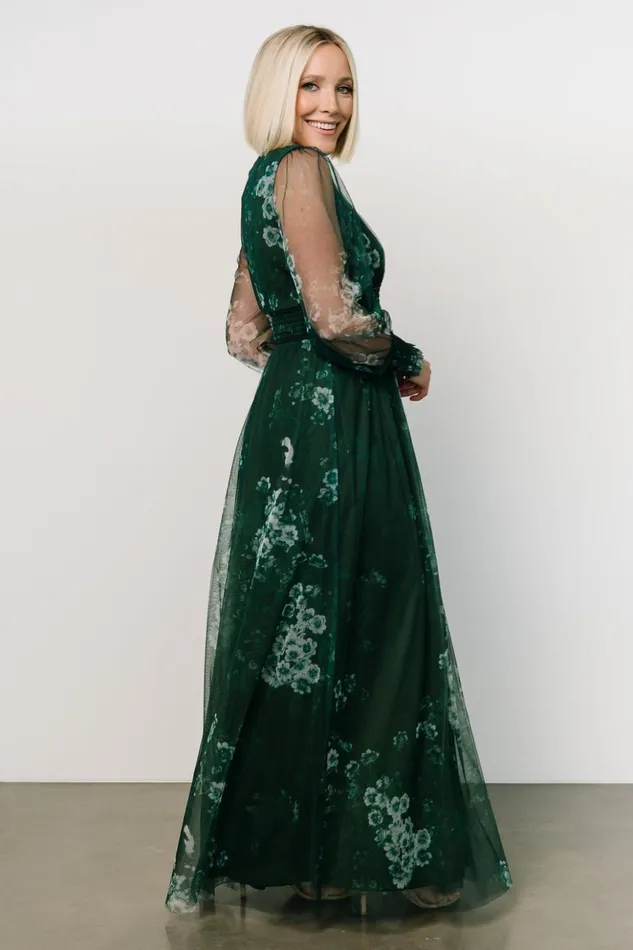 Baltic Born Bump Friendly Layla Tulle Maxi Dress Dark Green Multi 8211 Women Baltic Born Bump Friendly Layla Tulle Maxi Dress Dark Green Multi 8211 Women