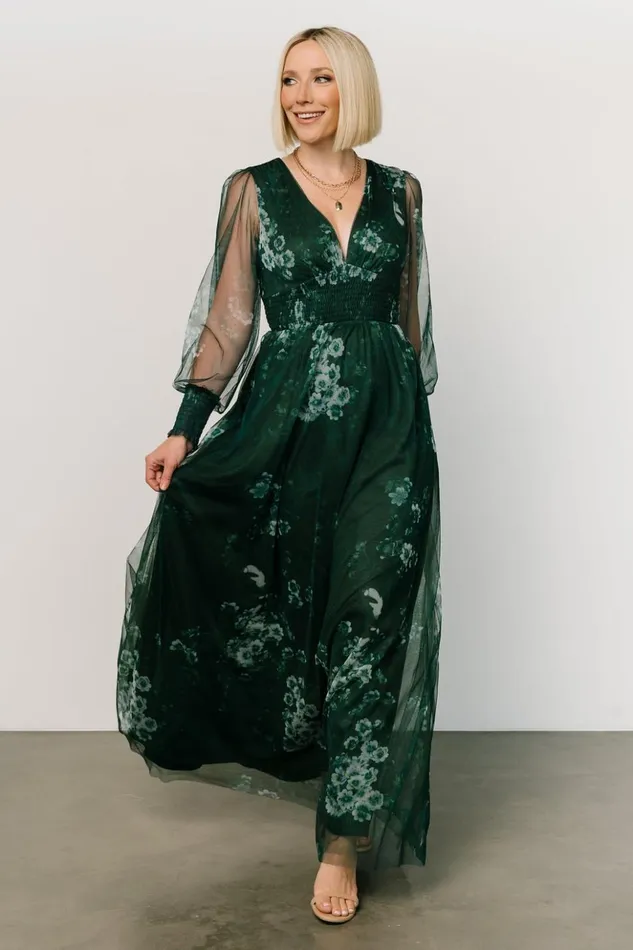 Baltic Born Bump Friendly Layla Tulle Maxi Dress Dark Green Multi 8211 Women Baltic Born Bump Friendly Layla Tulle Maxi Dress Dark Green Multi 8211 Women