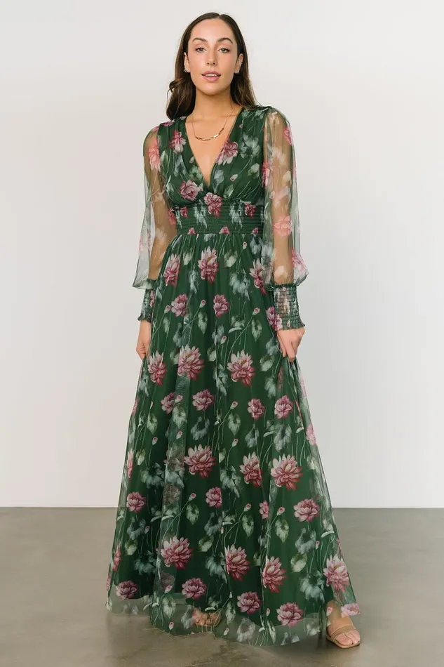 Baltic Born Bump Friendly Layla Tulle Maxi Dress Green Pink Floral 8211 Women Baltic Born Bump Friendly Layla Tulle Maxi Dress Green Pink Floral 8211 Women