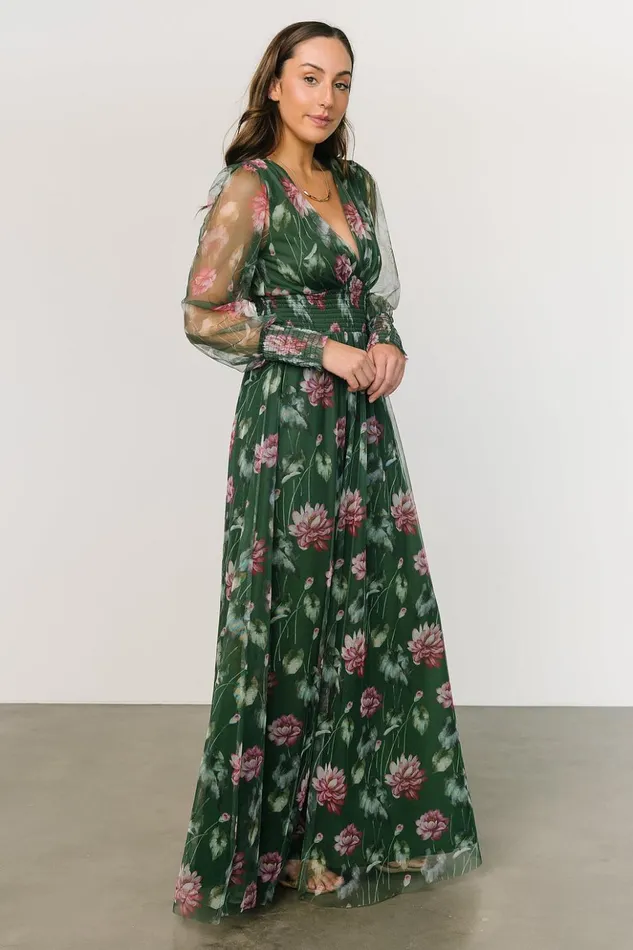 Baltic Born Bump Friendly Layla Tulle Maxi Dress Green Pink Floral 8211 Women Baltic Born Bump Friendly Layla Tulle Maxi Dress Green Pink Floral 8211 Women