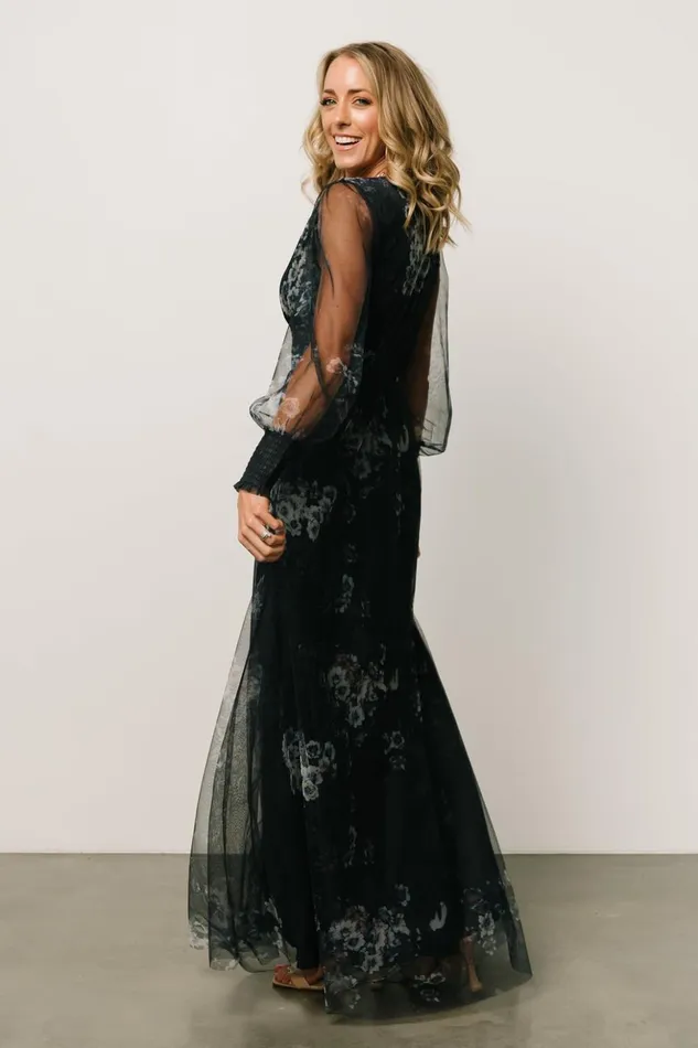 Baltic Born Bump Friendly Layla Tulle Maxi Dress Navy Multi 8211 Women Baltic Born Bump Friendly Layla Tulle Maxi Dress Navy Multi 8211 Women