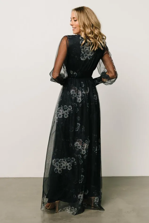 Baltic Born Bump Friendly Layla Tulle Maxi Dress Navy Multi 8211 Women Baltic Born Bump Friendly Layla Tulle Maxi Dress Navy Multi 8211 Women
