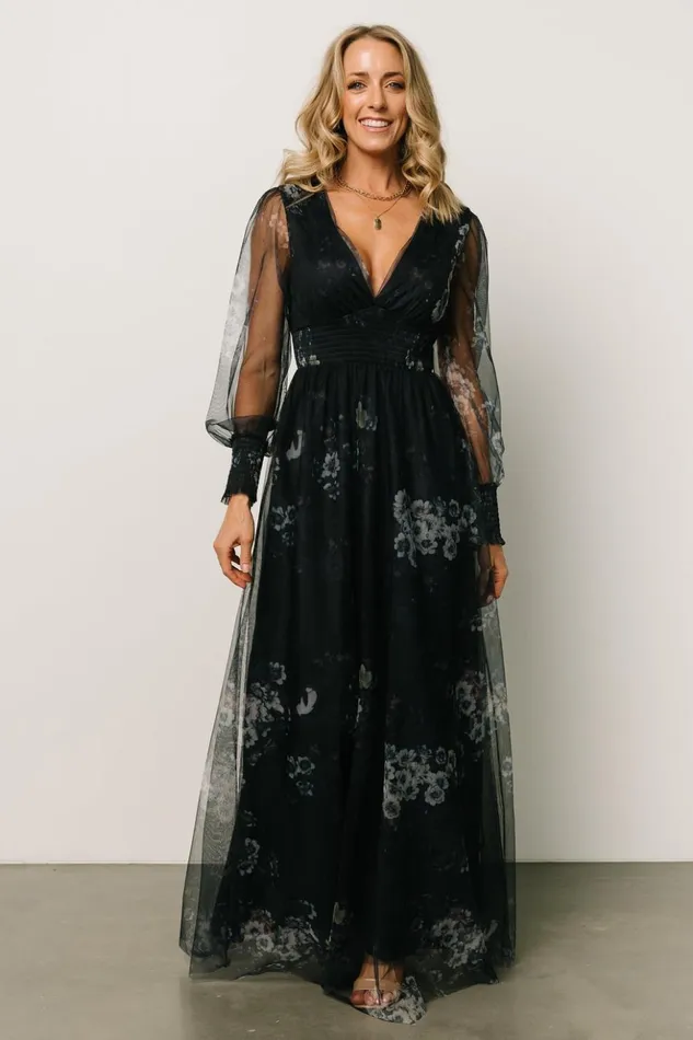 Baltic Born Bump Friendly Layla Tulle Maxi Dress Navy Multi 8211 Women Baltic Born Bump Friendly Layla Tulle Maxi Dress Navy Multi 8211 Women