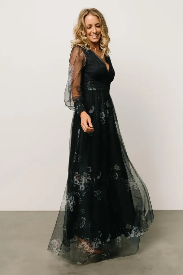Baltic Born Bump Friendly Layla Tulle Maxi Dress Navy Multi 8211 Women Baltic Born Bump Friendly Layla Tulle Maxi Dress Navy Multi 8211 Women