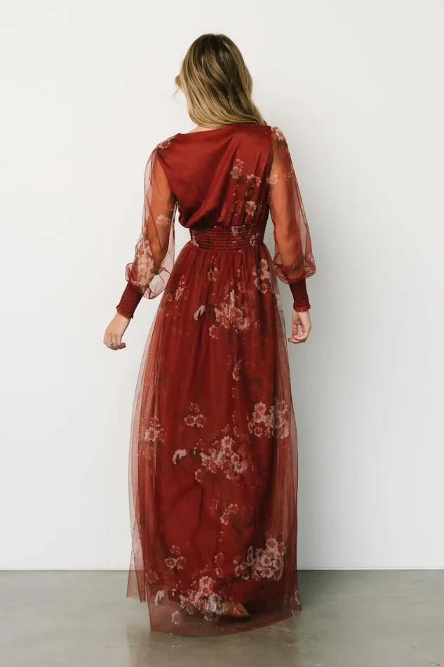 Baltic Born Bump Friendly Layla Tulle Maxi Dress Rust Floral 8211 Women Baltic Born Bump Friendly Layla Tulle Maxi Dress Rust Floral 8211 Women
