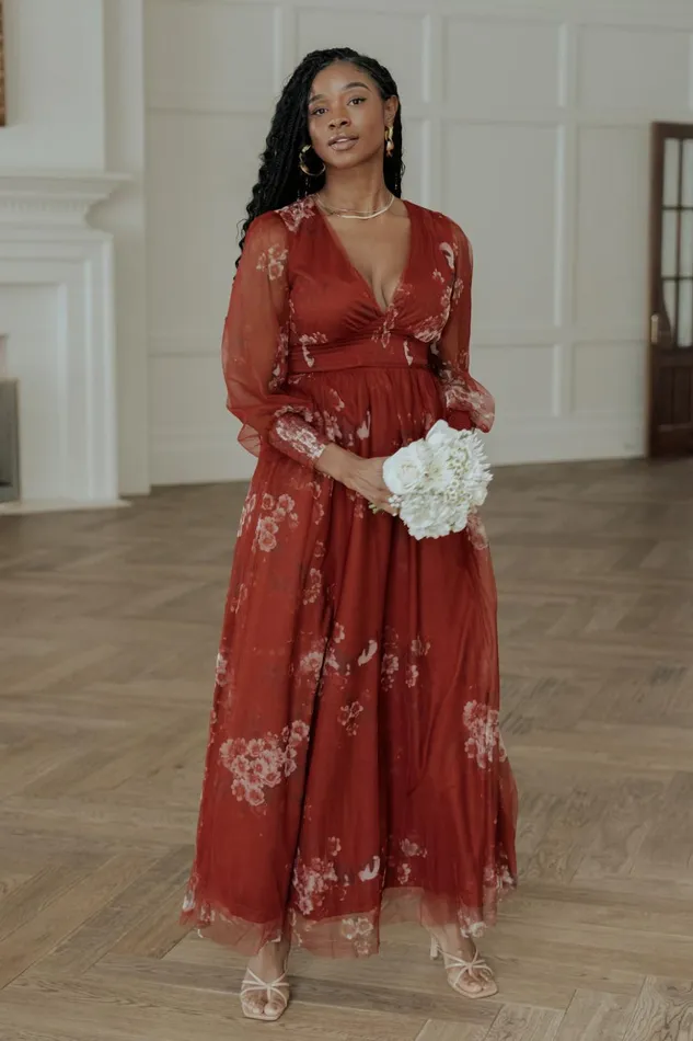 Baltic Born Bump Friendly Layla Tulle Maxi Dress Rust Floral 8211 Women Baltic Born Bump Friendly Layla Tulle Maxi Dress Rust Floral 8211 Women