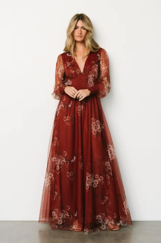 Baltic Born Bump Friendly Layla Tulle Maxi Dress Rust Floral 8211 Women Baltic Born Bump Friendly Layla Tulle Maxi Dress Rust Floral 8211 Women